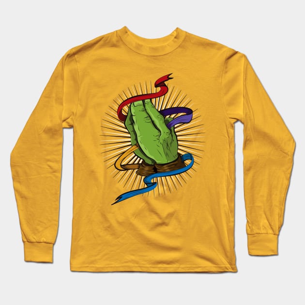 Hands of a NInja Long Sleeve T-Shirt by amodesigns